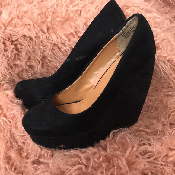 Chunky wedge black heels - Picture 5 of 5